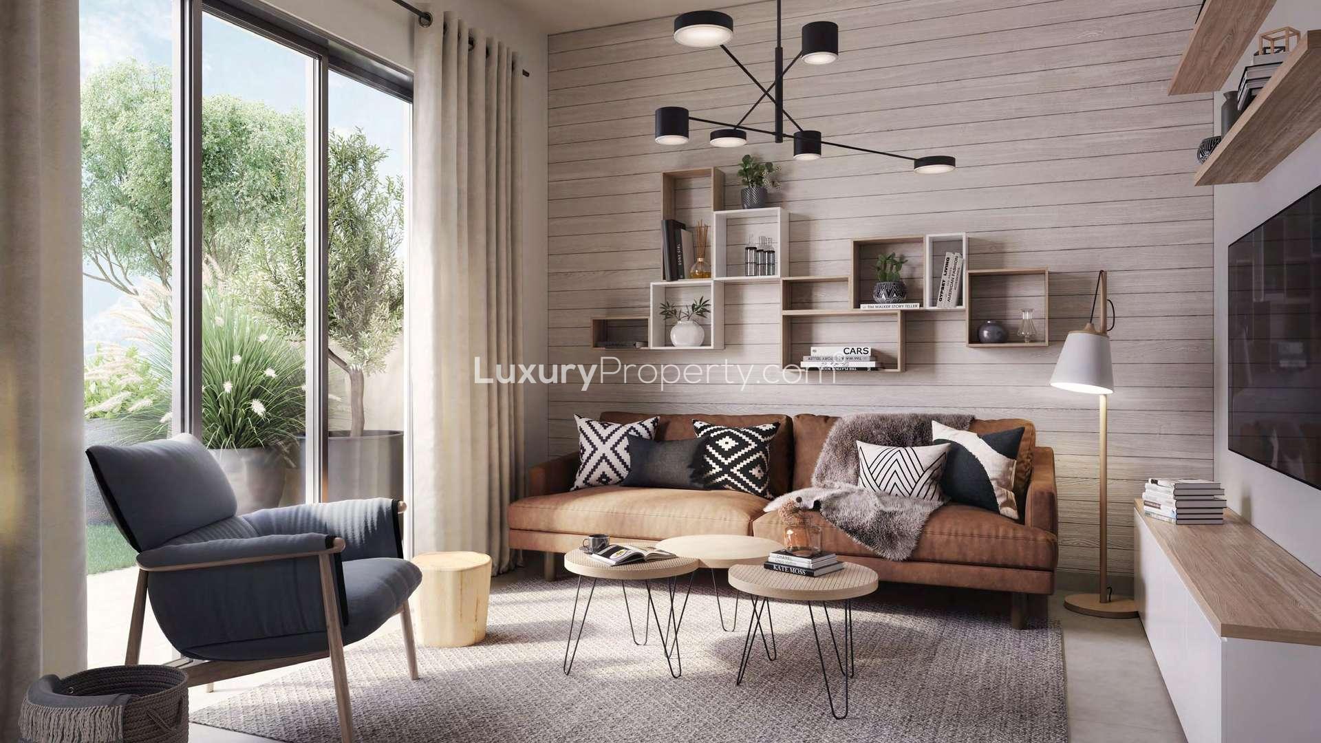 Modern Expo Golf Villas Phase 4 exterior in Emaar South, Dubai South community