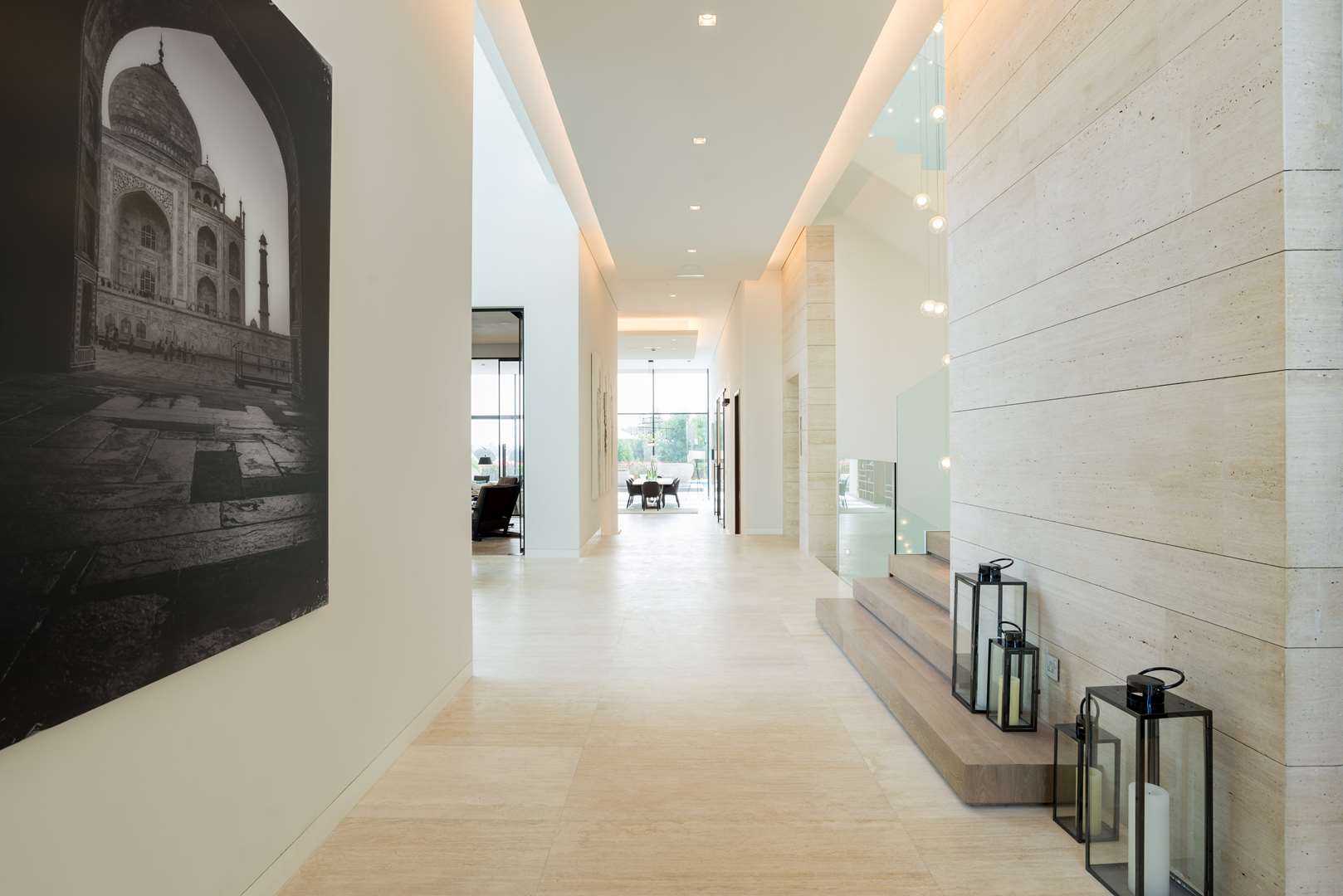 Modern villa interior with elegant staircase and chandelier, Hillside at Jumeirah Golf Estates