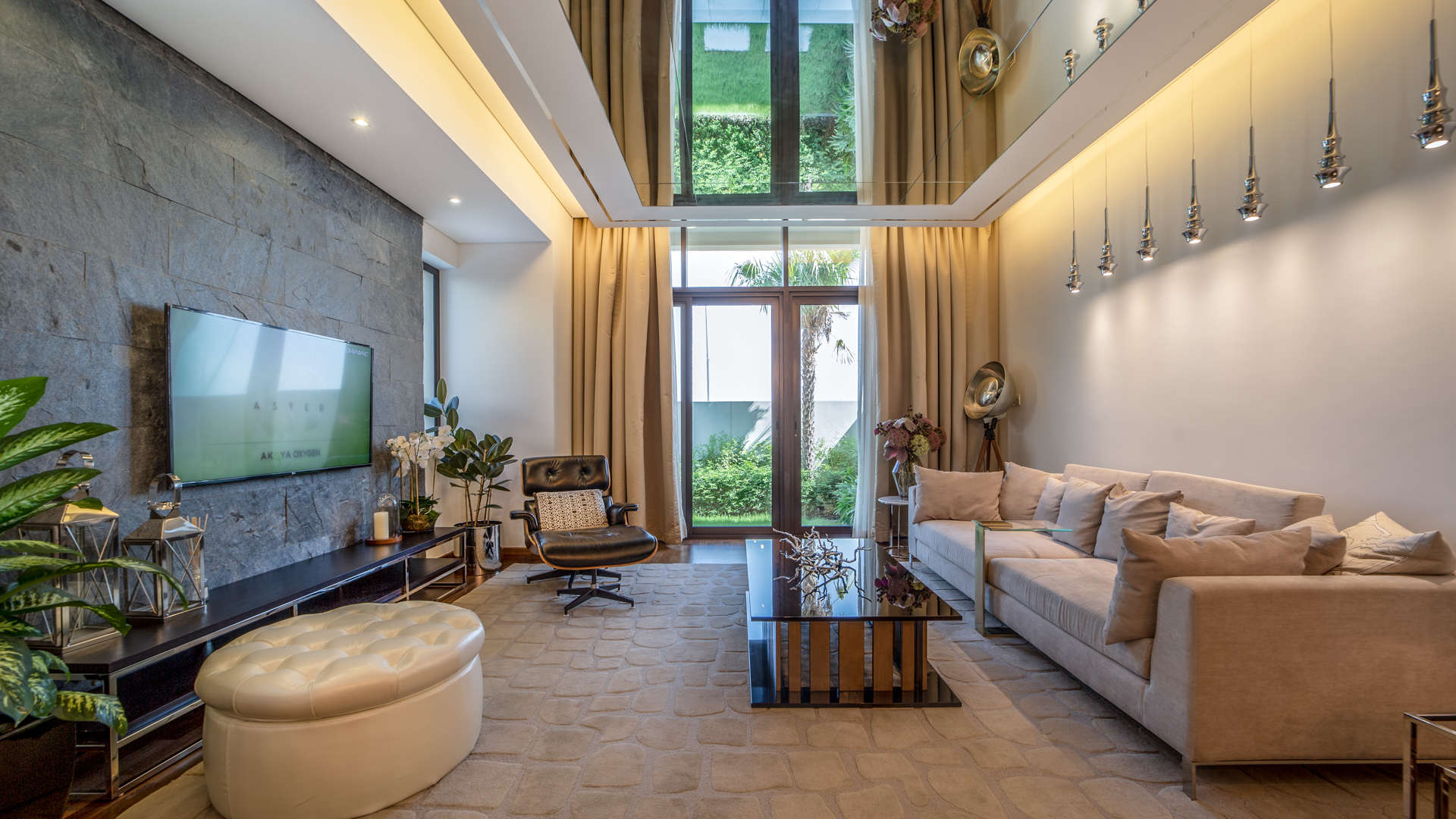 Modern villa exterior at Piccadilly Green, Damac Hills, Dubailand, for sale