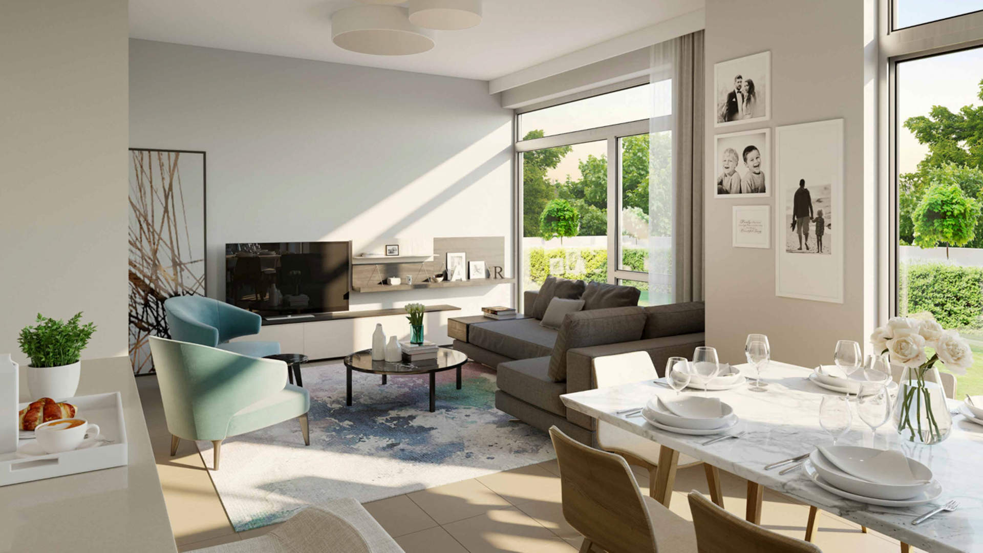 Bright living area in Reem villa, Arabian Ranches 2, with elegant modern decor