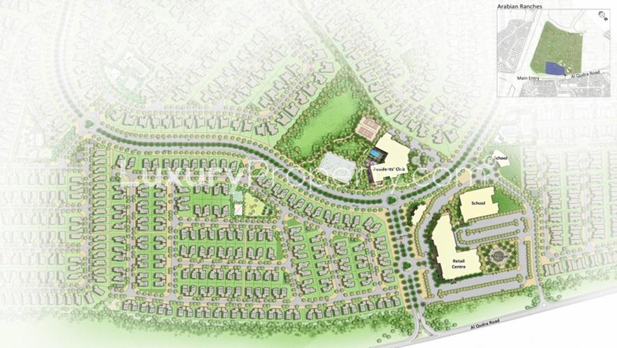 Map of Samara Residences community layout in Arabian Ranches 2, Dubai, highlighting amenities
