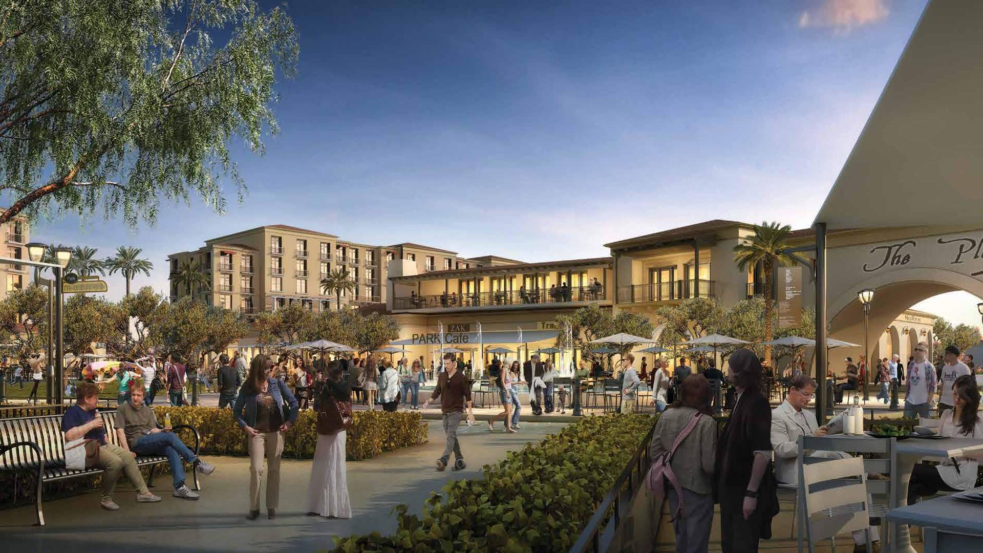 Luxurious kitchen in Serena villa project by Dubai Properties, featuring modern appliances and seating