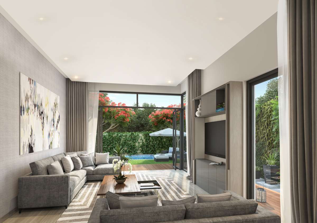 Studio bedroom interior in luxury villa at Sobha Hartland, Mohammed Bin Rashid City