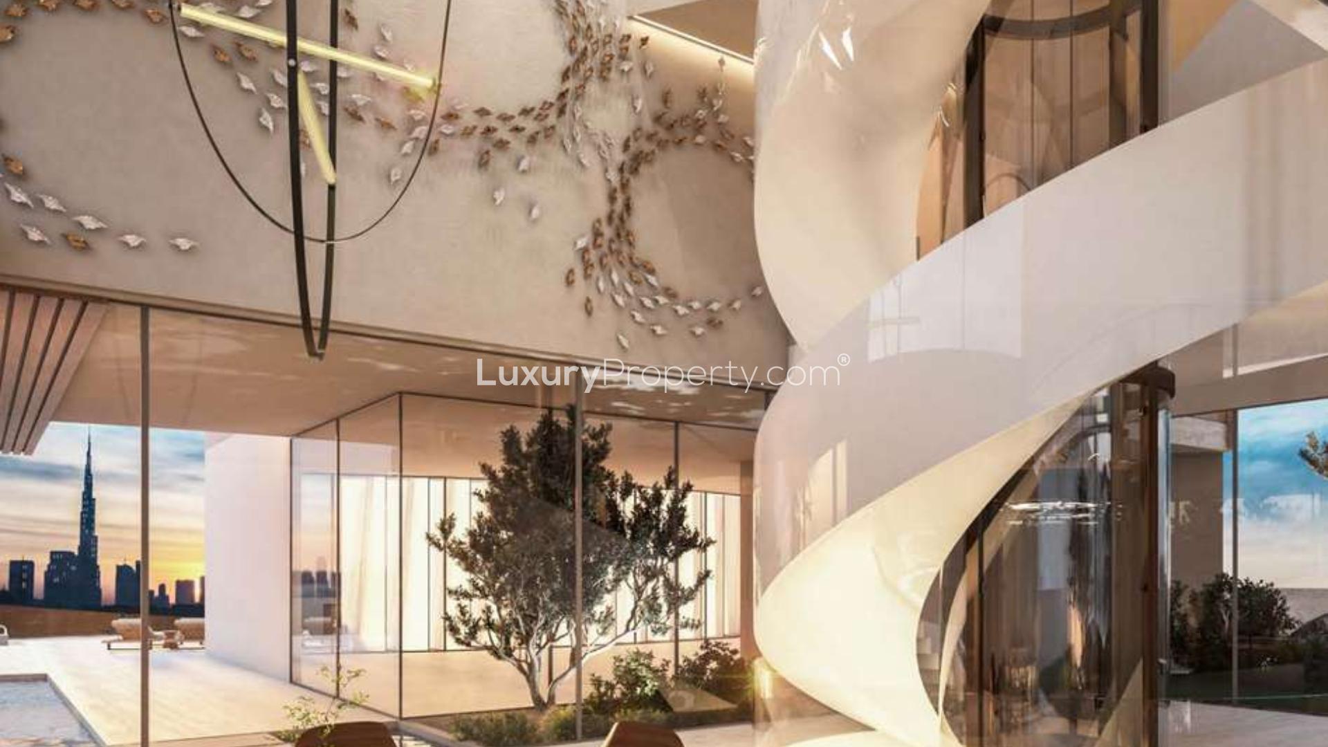 Modern studio villa exterior on Zuha Island, The World Islands, for sale